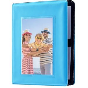Zink 2x3 Mini Fotoalbum 64-Pocket met Transparante Vensterhoes voor 2”x3” ZINK Zero Ink Foto Papier (Blauw) Compatibel met Kodak, Lifeprint, Polaroid, HP, Canon, Fujifilm 2x3"" foto’s