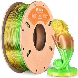 ERYONE TPU-filament 1,75 mm, voor 3D-printer, 0,5 kg, 1 spoel, +/-0,05 mm, 95 A, Aurora Rainbow