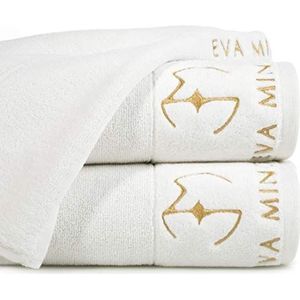 Eurofirany handdoek katoen zacht 70x140 cm eenvoudig eenvoudig logo set 3-pack Oeko-Tex, crème, 70x140cm, 3