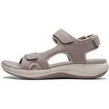 Clarks Mira Bay platte sandaal voor dames, Steen Textiel, 35.5 EU