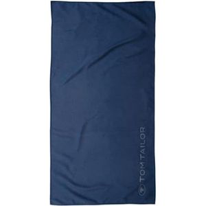 TOM TAILOR sportdoek, 50 x 100 cm, 80% polyester, 20% polyamide/microvezel, met fijne stiksels en logo in reliëf, sportkleding blauw (Dark Navy)