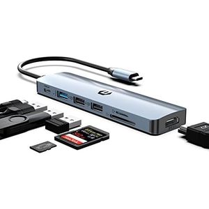 AYCLIF USB C-hub, USB-C-dongle voor MacBook Pro, 7-in-1 USB C naar HDMI multpoort-adapter, compatibel met MacBook Air en meer (4K HDMI USB2.0/3.0 SD/TF Card Reader 100W PD)