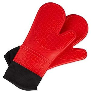 Relaxdays ovenwanten siliconen - antislip - ovenhandschoenen - bbq handschoenen - rood