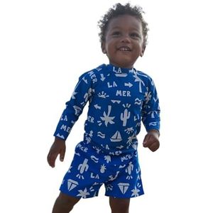 Petit Bateau UV-T-shirt met lange mouwen voor jongens, Porselein/Malvavisco, 3 Jaren