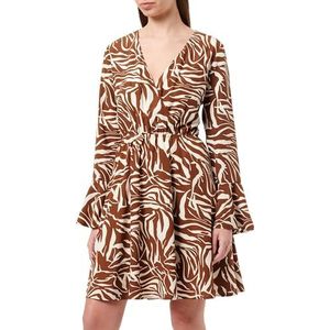 COBIE Damesjurk - Zebraprint 19226443-CO01, BRUIN wit, S, Jurk - Zebraprint, S