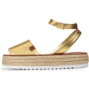 POPA Sneaker merk Menorquina 4P Camila laminaat goud, sneaker unisex volwassenen, 37 EU, goudkleurig, 37 EU