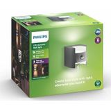 Philips Grass Buitenwandlamp met Sensor - Antraciet - 4.5 W - Warmwit licht - Tweerichtingslichteffect - Geïntegreerde LED-lampen