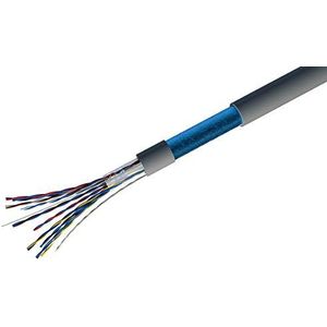 RS PRO Telefoonkabel moeilijk ontvlambaar 1/0,51 mm 6-aderig PVC 100 m aluminium/PET-band, rol van 100 meter