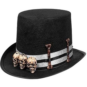 Boland 72237 - Cilinder doodshoofd, hoed, Skull Master, Steampunk, Voodoo, hoofdbedekking, accessoires, Halloween, carnaval, themafeest
