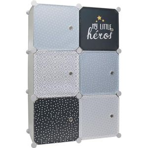 HOME DECO KIDS Opbergkast voor 6 dobbelstenen, voor jongens, kinderkamer, meubels, decoratie meubels, blauw, 60 x 30 x 90 cm