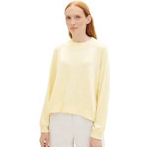 TOM TAILOR Denim T-shirt met lange mouwen voor dames, 35147 - Light Yellow Melange, L