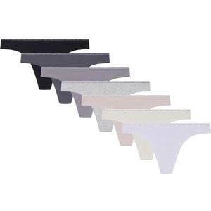 Women'secret Set van 7 Soft Star Briefs Logo Tanga's, wit, XL voor dames