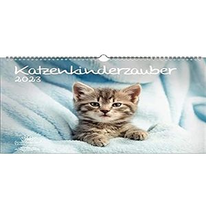 Seelenzauber KN2023-3W-0008-D-0 Kattenkindermagie DIN A3 kalender voor 2023 kattenkinderen kattenbaby's - zielmagie,meerkleurig