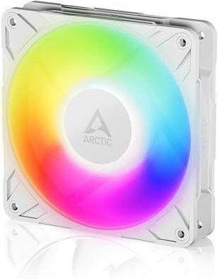 ARCTIC P12 Pro A-RGB - Krachtige Premium Ventilator, 120 mm PWM PC Fan met Y-Kabelsplitser, Casefan, 600–3000 rpm, 0 rpm <5% PWM, 5V Digitale RGB, Hydrodynamisch Glijlager, 4-Pins - Wit