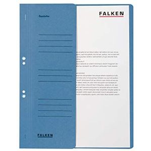 Origineel Falken 50 stuks oog nietmachine. Made in Germany. Gemaakt van gerecycled karton met halve voorkaft en commerciële nietjes voor DIN A4 blauw dossiermap Blauwe Engel.