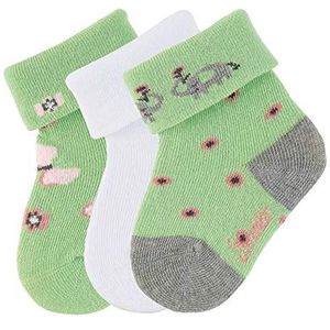 Sterntaler Baby - meisjes babysokken. 3-pack olifant sokken, per verpakking groen (lichtgroen 200), (fabrieksmaat:
