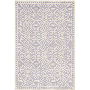 Safavieh Getextureerd tapijt, CAM123 handgetuft wol, 121 X 182 cm, lavendel/ivoor