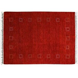 Hedendaagse tapijt Lorry BUFF GABBEH Home & Living 230 x 160 cm van plantaardige wol in rood. Ideaal voor elk type omgeving: Keuken, badkamer, woonkamer, slaapkamer