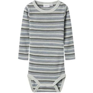 NAME IT Nbmwomi Wool/Modal Ls Body, grijs, 80 cm