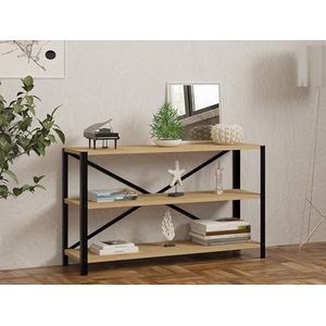 Hanah Home Industriële boekenplank, saffier kleur, 103 x 60 x 29,5 cm | 100% melamine gecoat deelbord, 18 mm dik, 100% metalen frame | stijlvolle opbergoplossing