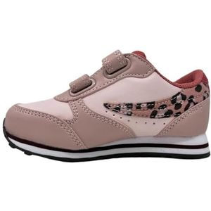 FILA Unisex Orbit Velcro TDL Sneakers voor kinderen, pale mauve luipaard, 25 EU