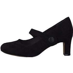 Jana Softline 8-22473-41 Comfortabele extra brede comfortabele schoen verstelbare riem klassieke eenvoudige pumps, zwart, 40 EU Breed