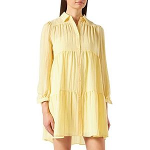 HUGO Dames geruite jurk, Light/Pastel Yellow744, 42 NL