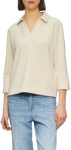s.Oliver - Sweatshirt - Beige - Scuba - Met Polokraag