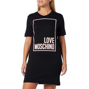 Love Moschino Dames Short-Sleeved ape Regular Fit Dres Dress, Zwart, 42, zwart, 42