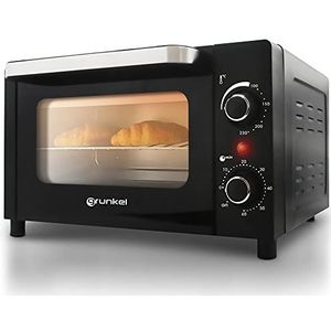 Grunkel HR-10Mini Multifunctionele oven voor het bureau, 10 l, met 3 verwarmingsfuncties en temperatuurkeuze tot 230 °C, timer tot 60 minuten – 800 W (mini)