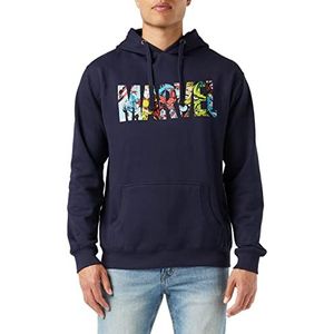 Marvel Heren Logo Characters Hoodie, Blauw (marine marine), S