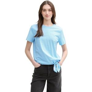TOM TAILOR Denim T-shirt voor dames, 37813 - Blauw Wit Streep, XL