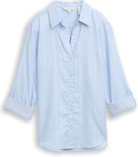 TOM TAILOR Damesblouse, 39188 - Blauwe krijtstreep met Lurex, 36