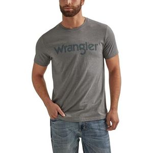 Wrangler T-shirt met touwlogo voor heren, Grafiet Heather, XL
