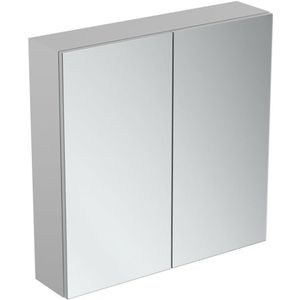 Ideal Standard - Spiegelkast met twee deuren met softclose-sluiting en binnenspiegel, ledlicht onder, 70 x 70, 9 W, neutraal