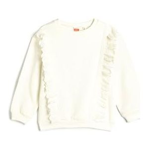 Koton Babygirls Ruffle Brushed Interieur Crew Neck Katoenen Sweatshirt, ecru(010), 12-18 Maanden