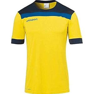 Uhlsport Offense 23 T-shirt met korte mouwen voor heren, limoengeel/marineblauw, XL