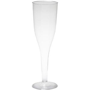 Papstar Steelglazen voor champagne/champagneglazen (10 stuks) van glashelder gesprist kunststof, inhoud 0,1 l, diameter 5,1 cm, hoogte 17 cm, met vulstreep (bij 0,1 l) #12194