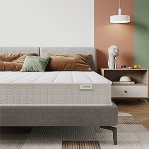 Novilla, Matras 140 x 190 cm, hybride matras met springveren, matras van comfortschuim, dikte 17 cm, middelhard en duurzaam, perfecte ondersteuning, ademend