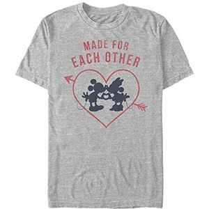 Disney Classics Mickey Classic - Heart Polka Dot Silhouette Unisex Crew neck T-Shirt Melange grey 2XL