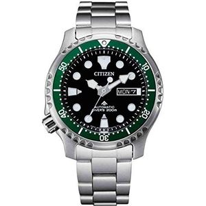 Citizen NY0084-89E Heren analoog automatisch horloge met roestvrij stalen armband NY0084-89EE,Zilver