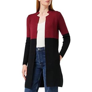 Morgan Gilet Long Mblock gebreide jas voor dames, meerkleurig (bordeaux/noir), L