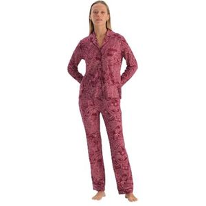 Dagi Bordeaux Fashion Knitted Regular Waist Supreme Long Leg Lange Mouwen Shirt Collar Shirt en Broek, Bordeaux, L, bordeaux, L