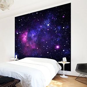 Apalis Vliesbehang melkwegstelsel fotobehang vierkant | vliesbehang wandbehang wandschilderij foto 3D fotobehang voor slaapkamer woonkamer keuken | Grootte: 192x192 cm, roze, 95336