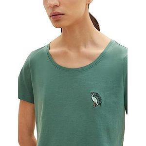 TOM TAILOR Dames T-shirt 1035471, 18601 - Pineneedle Green, S