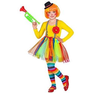 Widmann - Kinderkostuum clown, tutu, bretels met bloemen, mini-hoed, carnaval, themafeest, circus