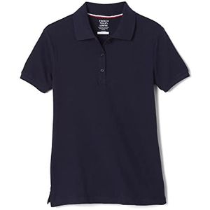 French Toast Poloshirt voor dames met korte mouwen van stretch-piqué, Donkerblauw, L