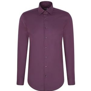 Seidensticker Flanellen herenhemd - slim fit - gemakkelijk te strijken - Kent kraag - lange mouwen - 100% katoen, lila, 36