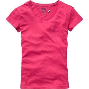 Hilfiger Denim Dames T-Shirt Slim Fit, lyndsey sn knit s/s / 1657614804, Gr. 32 (XS), Pink (543 / RASPBERRY WINE), roze (543/Raspberry Wine), 32