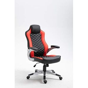 La Chaise Spola Arriondas Gaming-stoel, kunstleer, rood en zwart, 74 x 30 x 65 cm